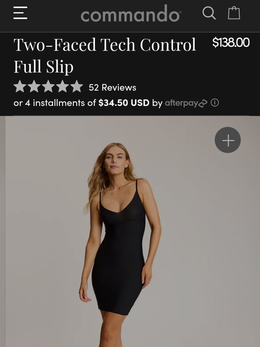 Commando Two-Faced Tech Control Full Slip - Black